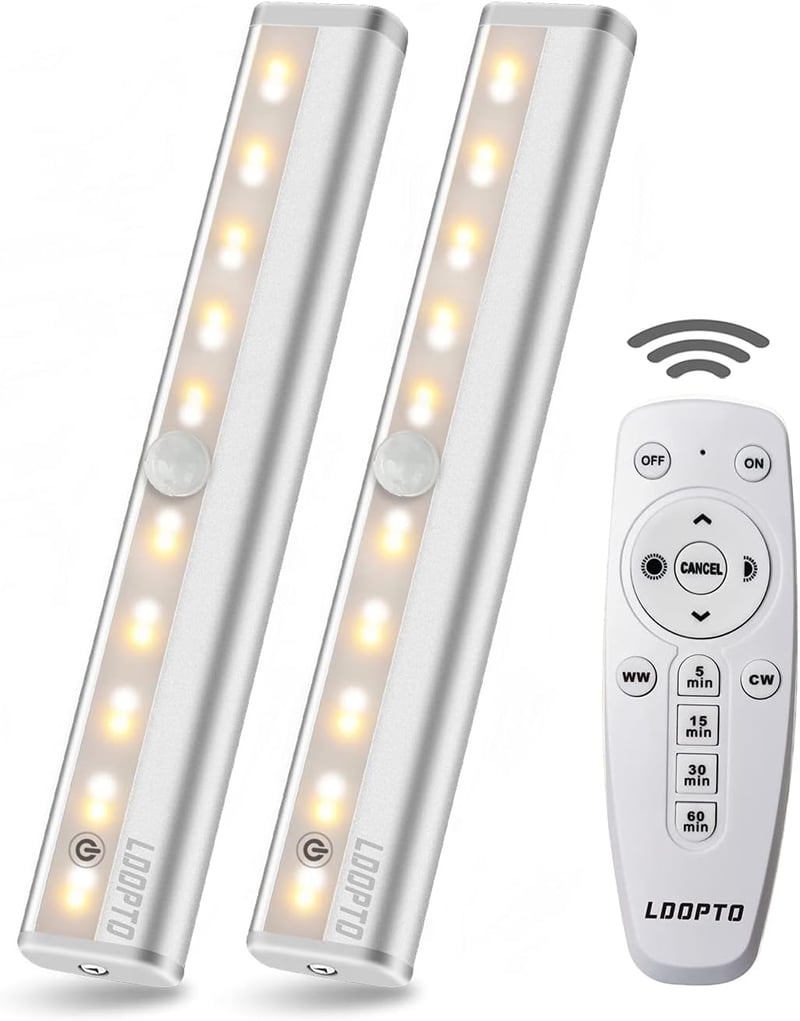 Wireless LED Under Cabinet Lights, Remote, Multi-Color (2 Pack)