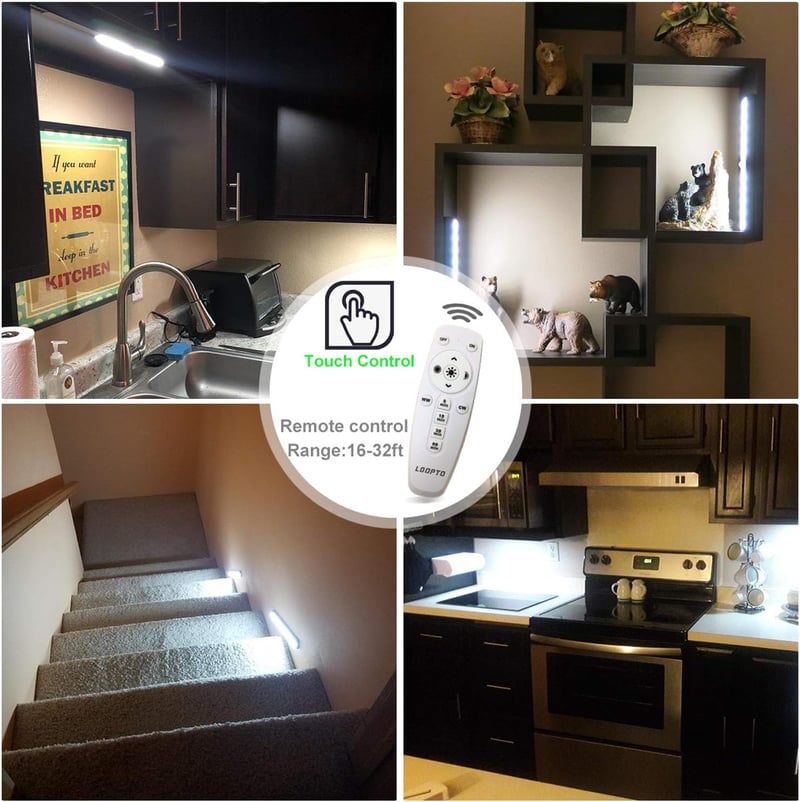 Wireless LED Under Cabinet Lights, Remote, Multi-Color (2 Pack)