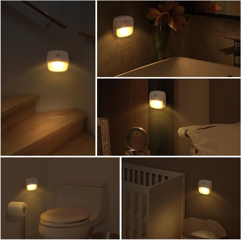 LED Motion Sensor Lights - Battery Operated, Pack of 3