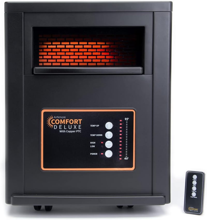 Infrared Space Heater with Remote, 1500W, Copper PTC