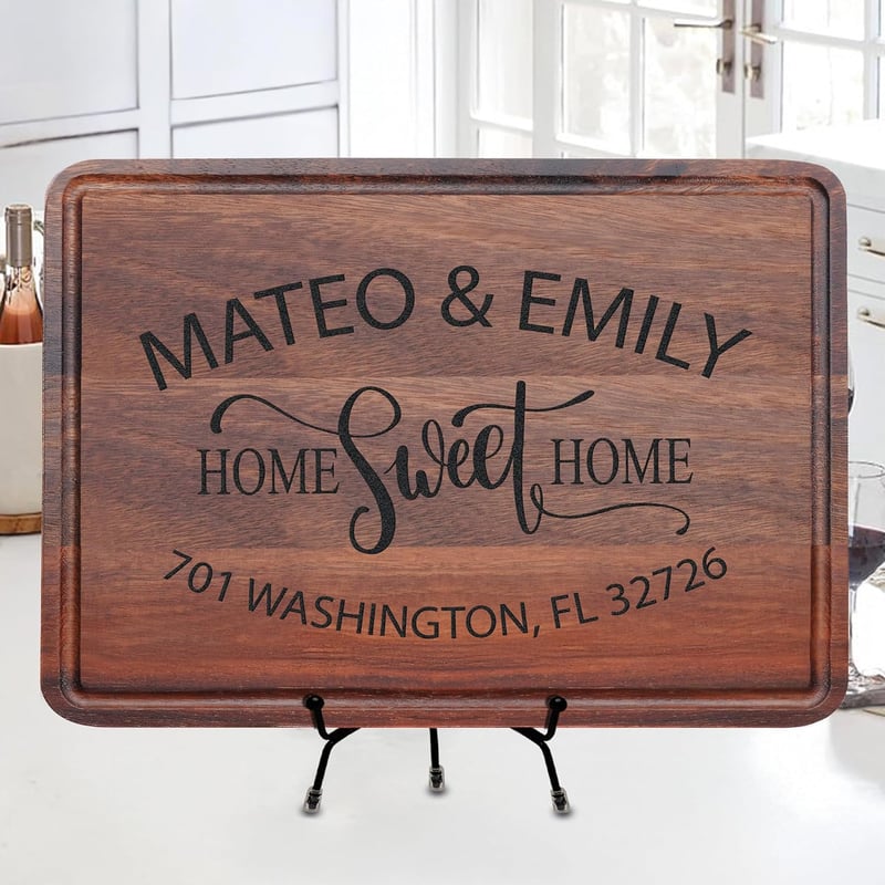 Housewarming Custom Wooden Cutting Board - Engraved Decor