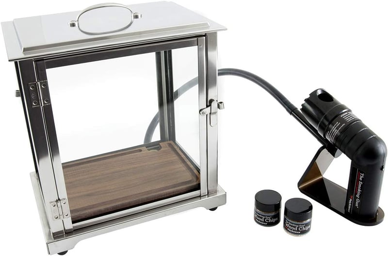 Smoking Box with Smoker & Wood Chips, Glass & Steel