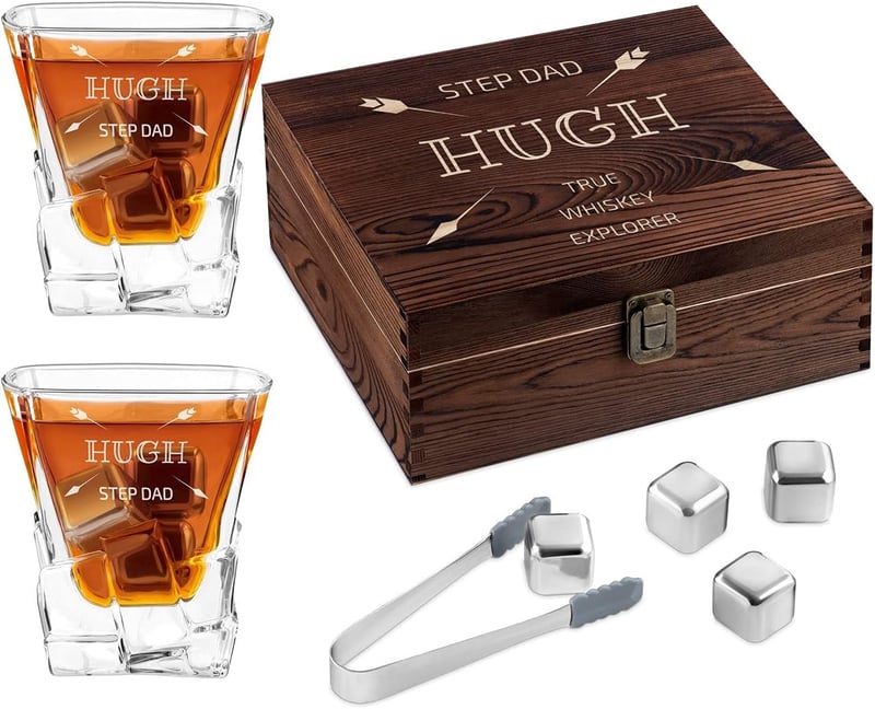 Birthday Personalized Whiskey Set - Stones & Engraved Glasses