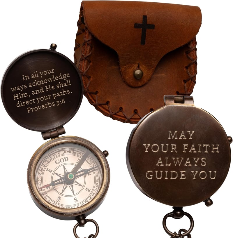 Baptism Boys' Compass with Scripture Engraving