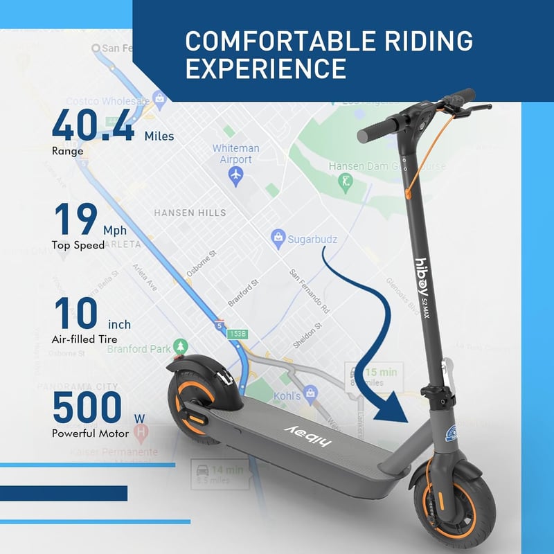 Electric Scooter for Adults, 500W, 40.4 Mi Range