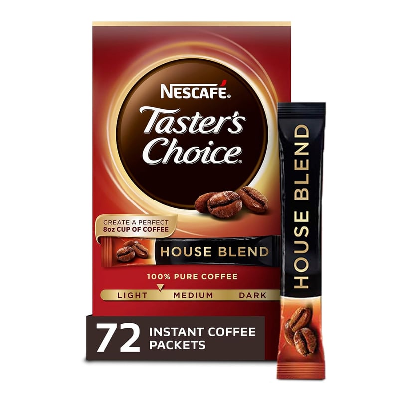 House Blend Instant Coffee, Light Roast, 72 Packets