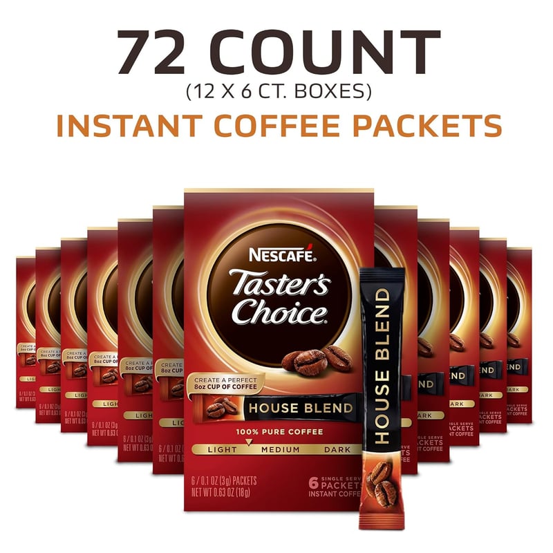House Blend Instant Coffee, Light Roast, 72 Packets