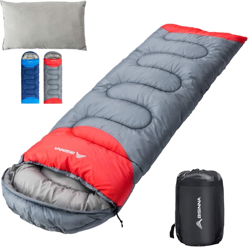 4-Season Lightweight Sleeping Bag with Pillow for Camping & Hiking