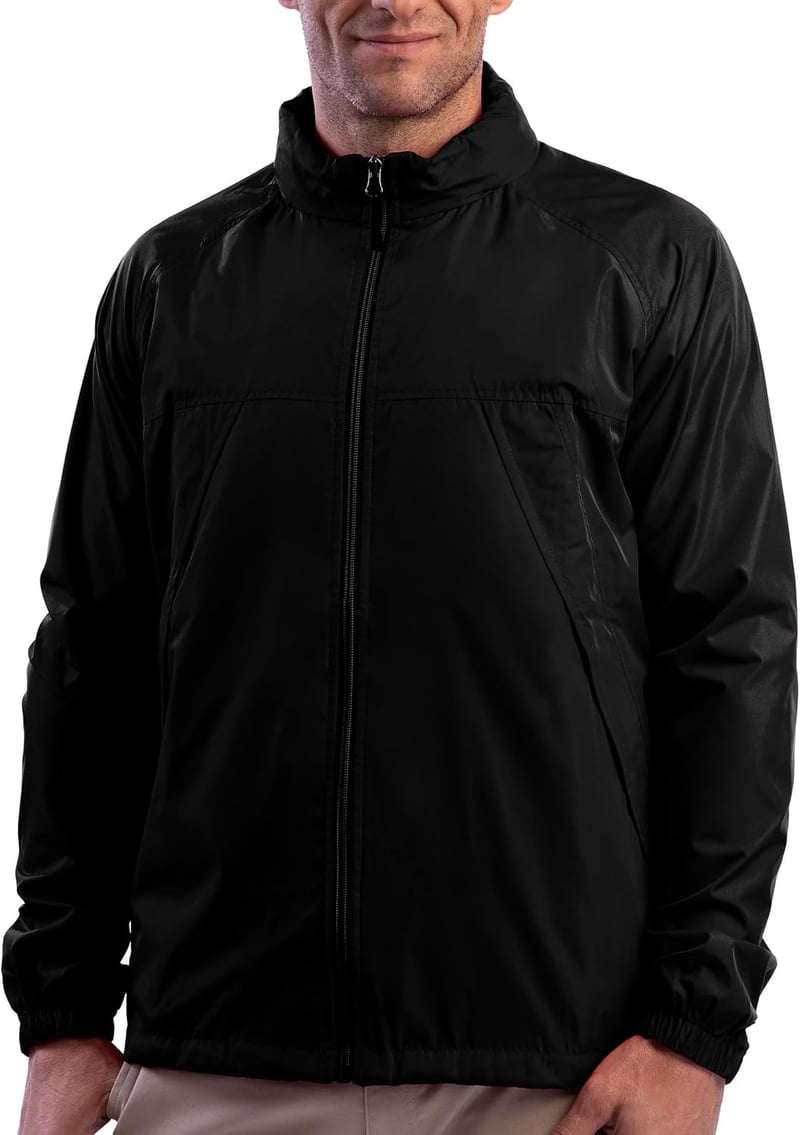 Men's Travel Windbreaker Jacket with 19 Hidden Pockets