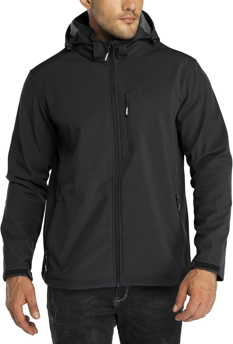 Men's Lightweight Fleece-Lined Hooded Softshell Jacket