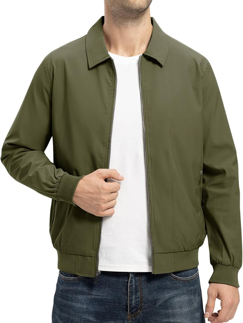 Men's Lightweight Fall Windbreaker Jacket for Golf