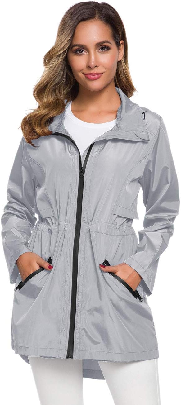 Women's Lightweight Waterproof Raincoat with Hood