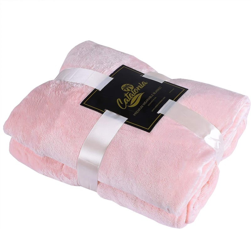 Wearable Blanket with Sleeves, Pink Plush Fleece