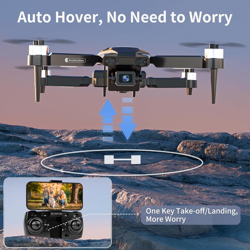 Foldable Dual Camera Drone with 720P HD Adjustable Lens for Beginners
