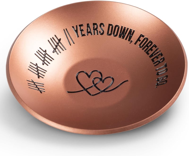22nd Anniversary Copper Ring Holder Dish for Couples, 4