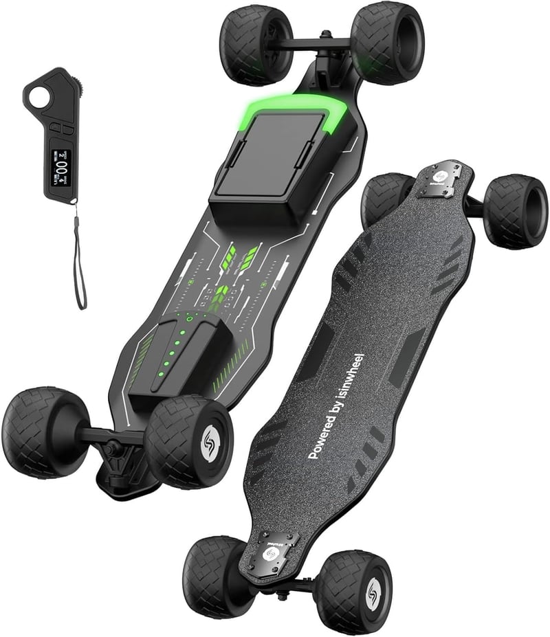 Off-Road Electric Skateboard with Remote, 3000W, 32 Mph