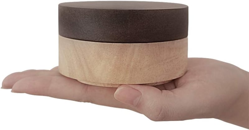 Portable Windproof Ashtray with Lid - Wood & Steel Liner