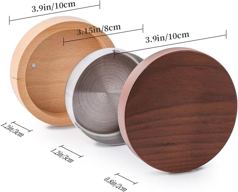 Portable Windproof Ashtray with Lid - Wood & Steel Liner