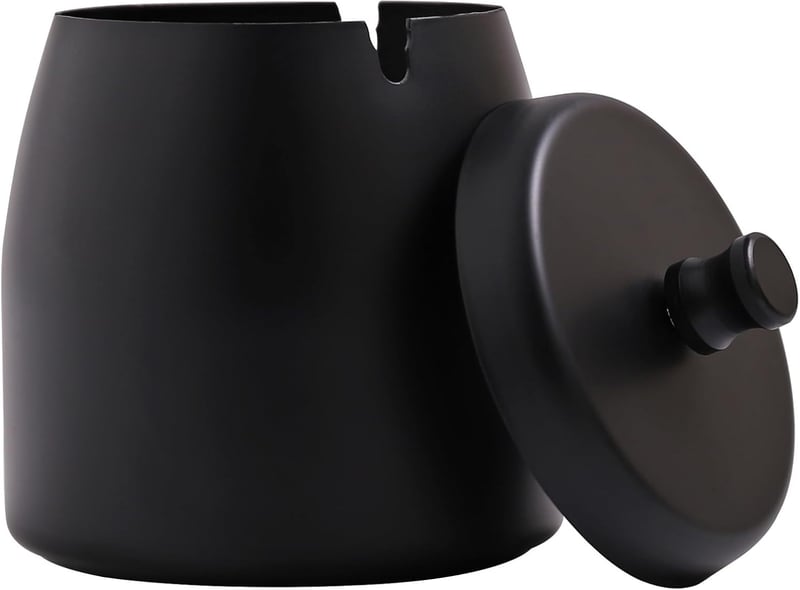 Stainless Steel Windproof Ashtray with Lid