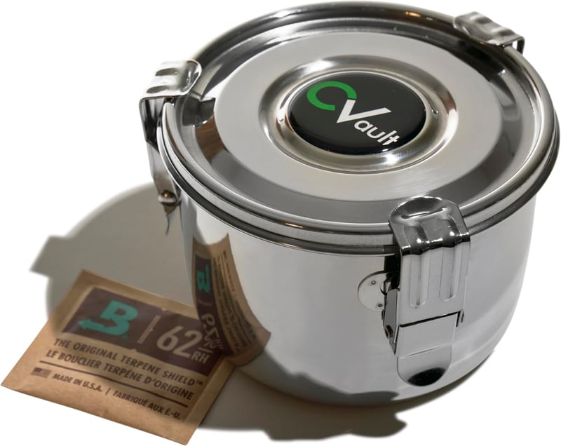 CVault 2 oz Airtight Food-Grade Storage Container with Boveda Pack