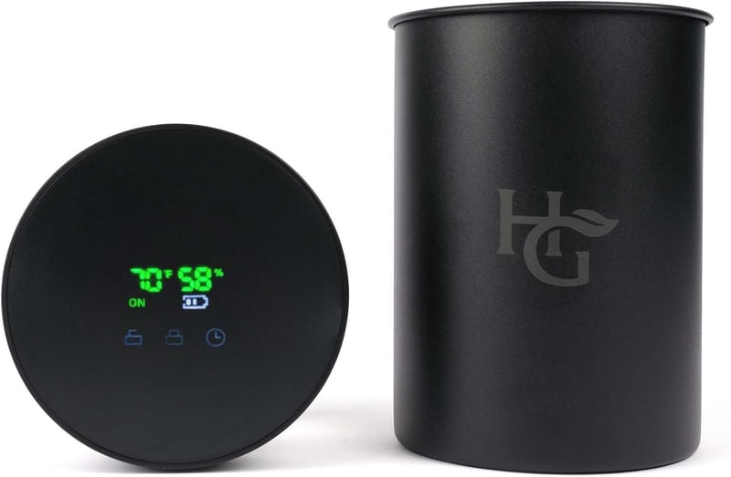 Smart Vacuum Seal Jar with Hygrometer, 2L Herb & Spice Preserver