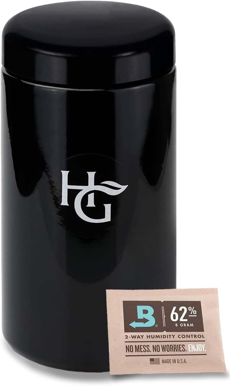 Airtight 1 Oz Smell-Proof Jar with 62% Humidity Pack