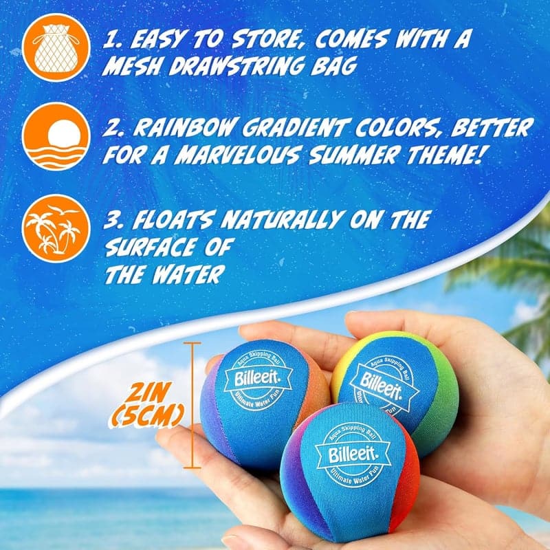 Water Skipping Balls Set – Pool & Beach Toys for Kids & Adults