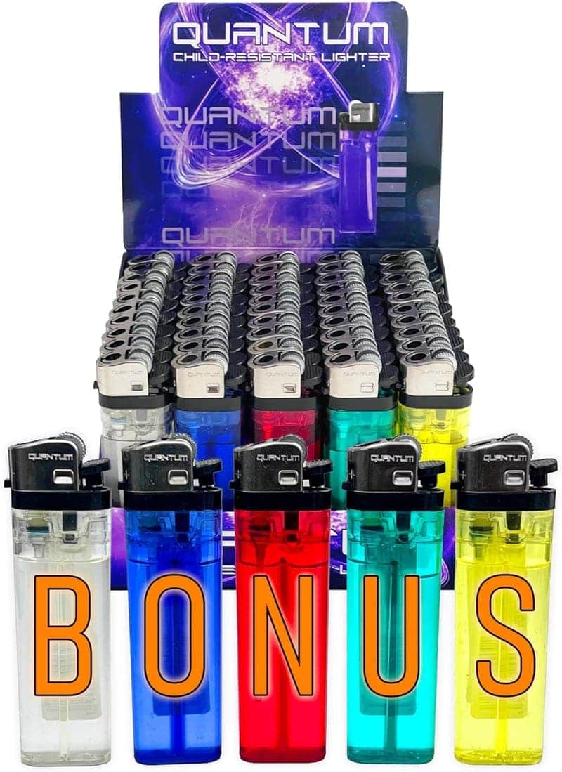 Quantum Disposable Lighters Pack - 55 Total