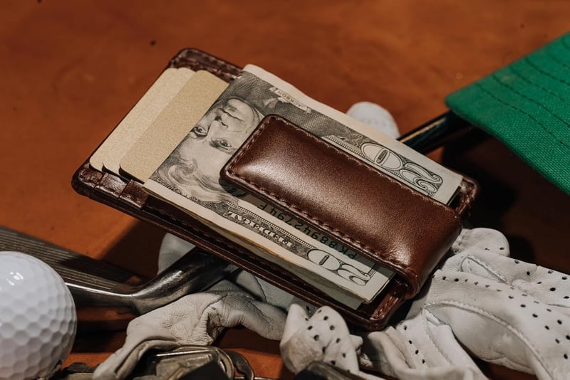 Slim Tan Leather Money Clip Wallet for Men, Front Pocket Design
