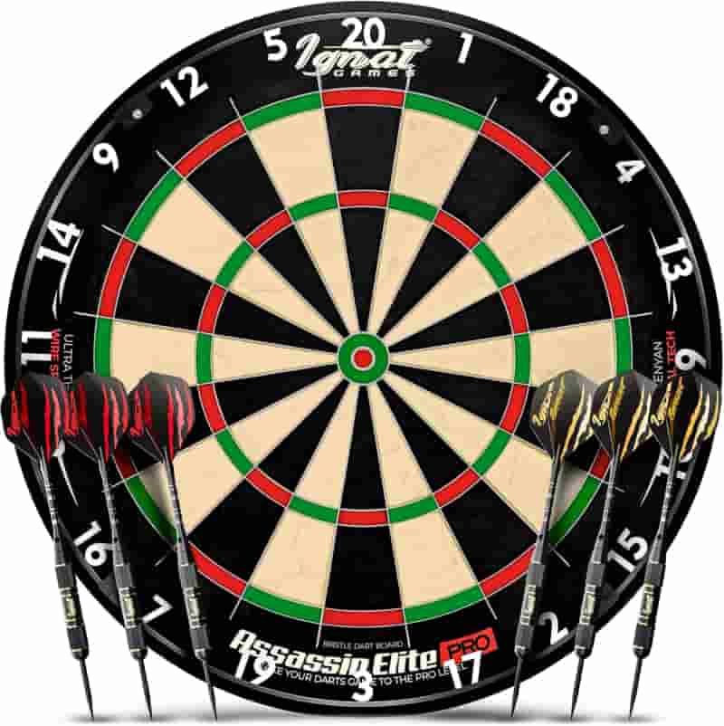 Professional Dartboard Set with Sisal & 6 Darts for Adults