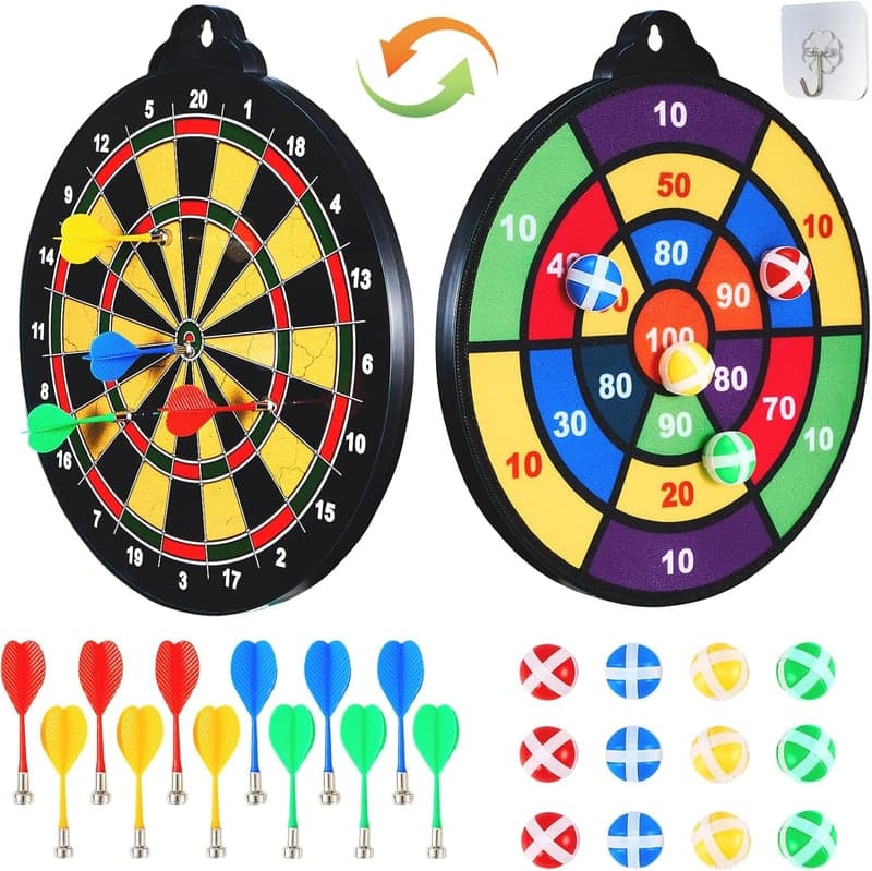 Magnetic Dart Board & Foam Dart Game Set - Kids' Gift Ages 3-12
