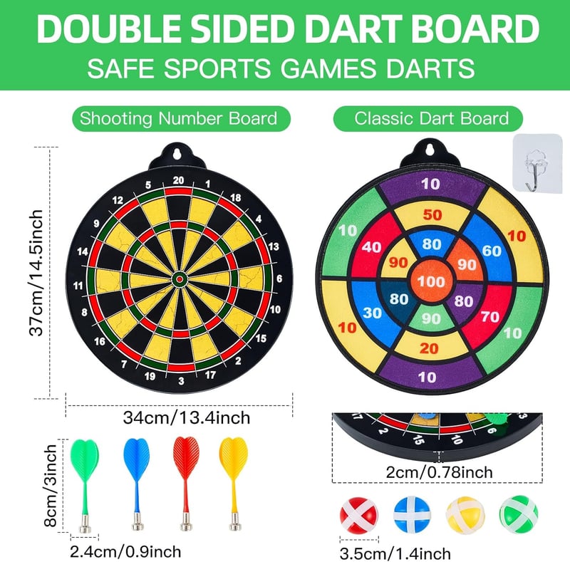 Magnetic Dart Board & Foam Dart Game Set - Kids' Gift Ages 3-12