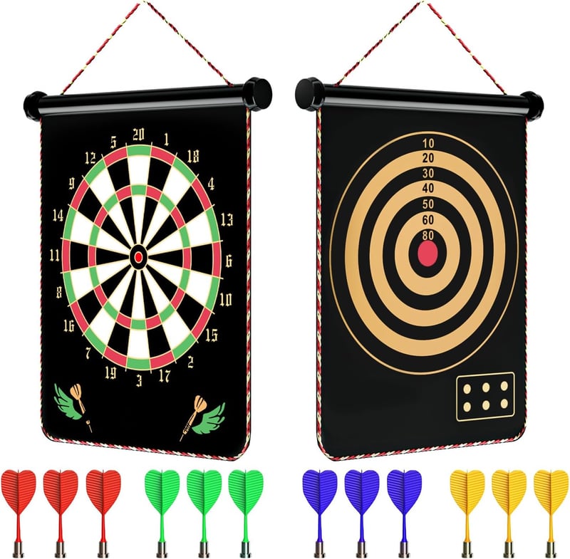 Magnetic Dart Board Game for Kids Ages 8-13 with 12 Darts