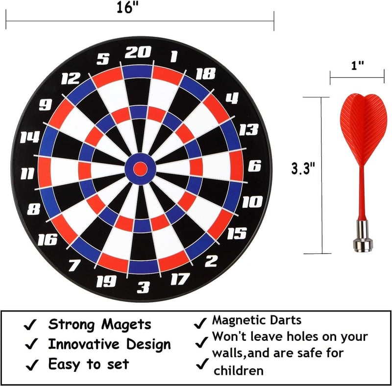 Magnetic Dart Board Game Set, 16