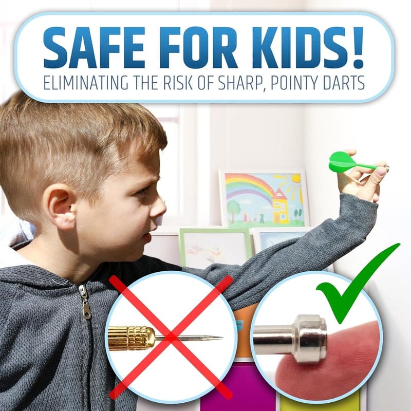 Magnetic Dart Board with Wooden Frame for Kids & Adults