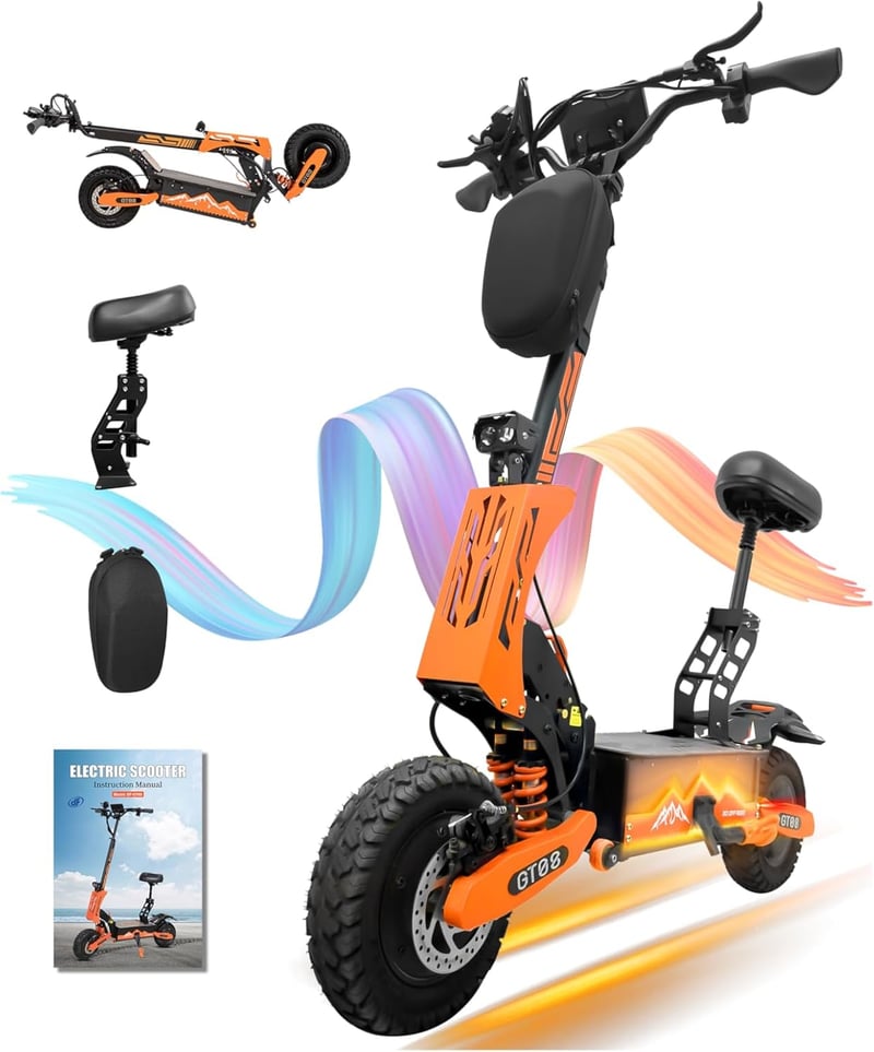 Electric Folding Scooter 5600W, 50MPH, Off-Road Tires
