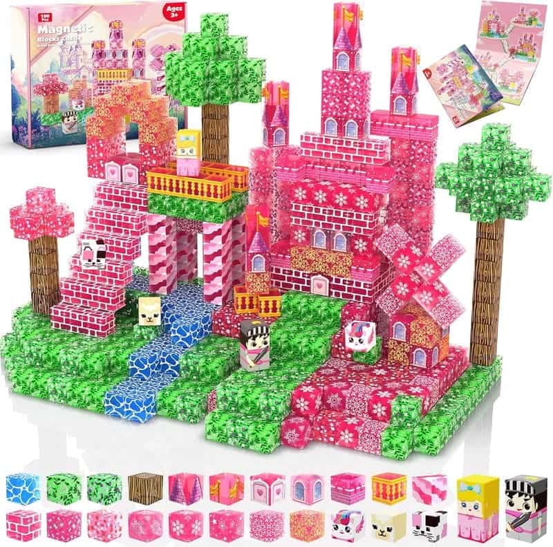 100-Piece Magnetic Building Blocks Set for Kids, STEM Toy Ages 4-8