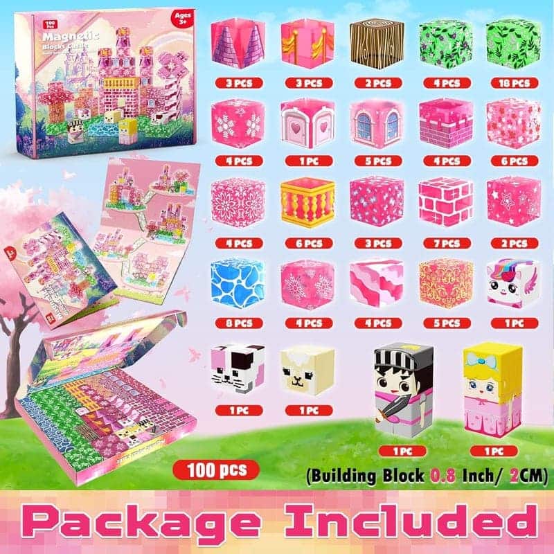 100-Piece Magnetic Building Blocks Set for Kids, STEM Toy Ages 4-8