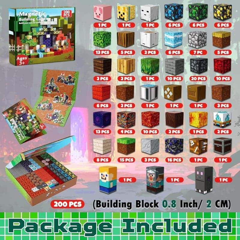 200 PCS Magnetic Building Blocks - STEM Toy for Kids Ages 3+
