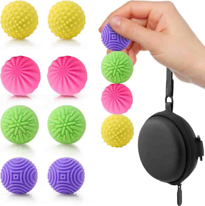 Magnetic Silicone Fidget Balls 8-Pack – Stress Relief for Adults & Teens