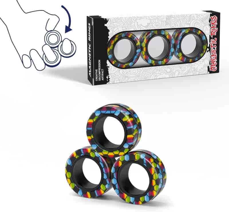 Magnetic Fidget Rings - Anxiety Relief Toy for Adults & Kids (3PCS)