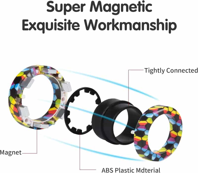Magnetic Fidget Rings - Anxiety Relief Toy for Adults & Kids (3PCS)