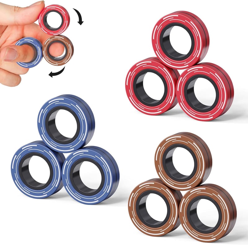 Magnetic Fidget Spinner Rings – Anxiety Relief Gift for Teens & Adults