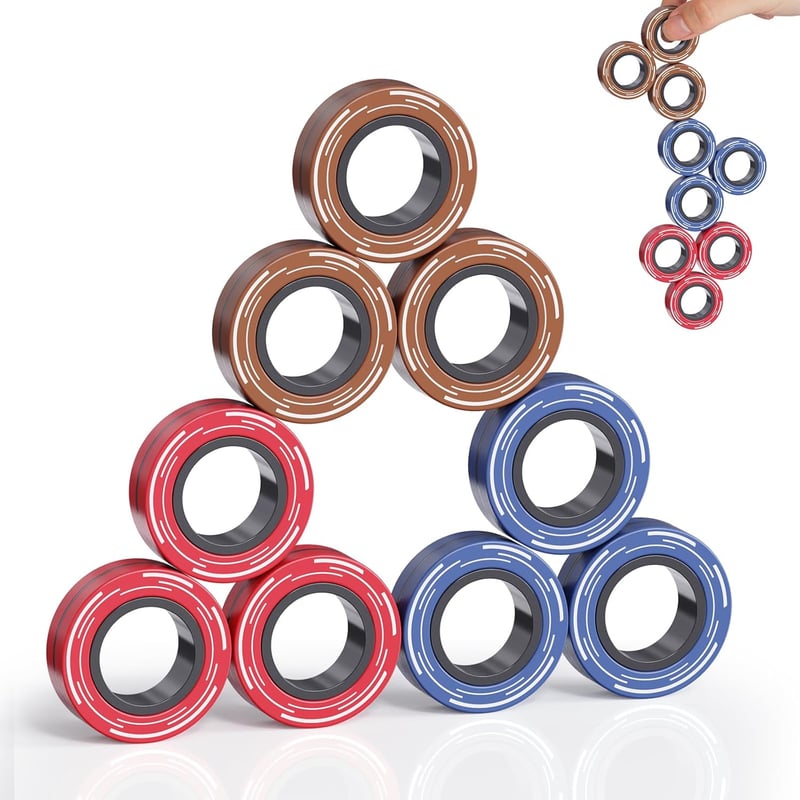 Magnetic Fidget Spinner Rings – Anxiety Relief Gift for Teens & Adults