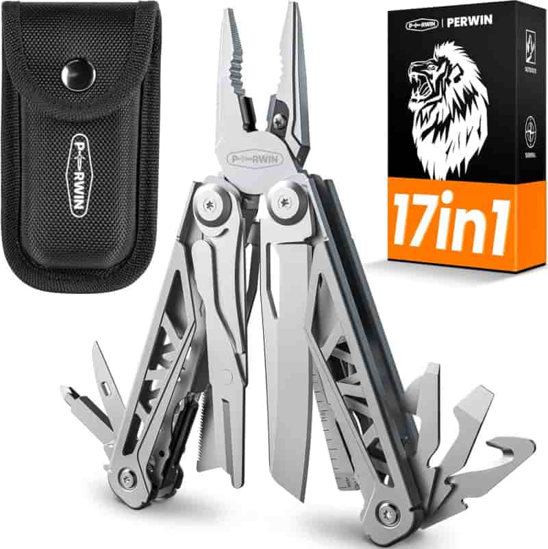 17-in-1 Stainless Steel Multitool for Camping & Survival