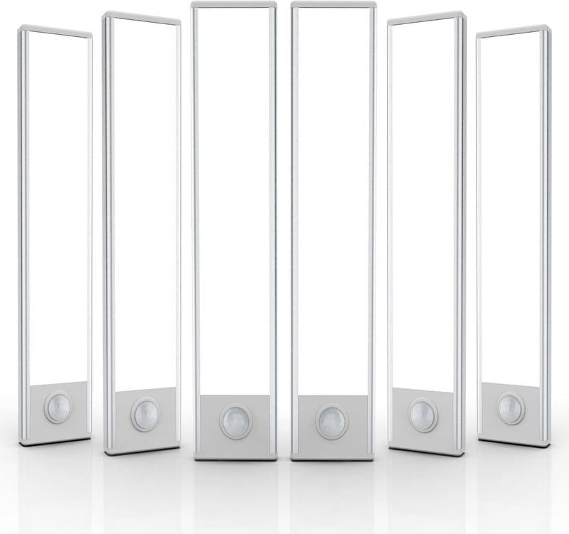 Rechargeable Motion Sensor Under Cabinet Lights, 6-Pack, Wireless