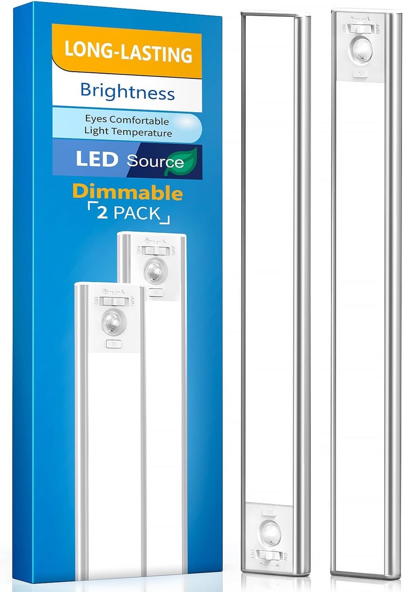 LED Motion Sensor Lights, Rechargeable Under Cabinet (2 Pack)