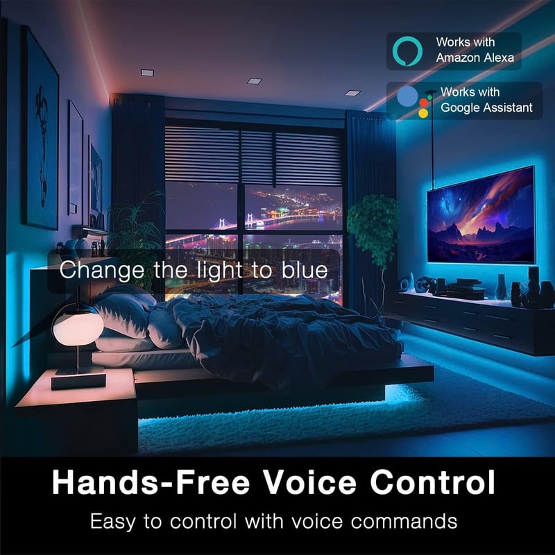 Smart WiFi LED Strip Lights 100ft, Alexa-Compatible, Color Changing
