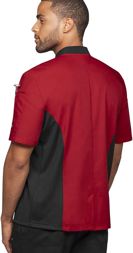 Men's Chef Coat with Mesh Panels (Sizes S-3X, 6 Colors)