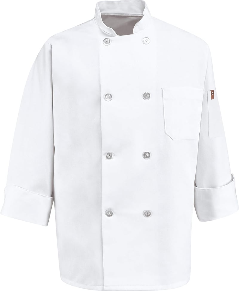 Men's Chef Coat with Eight Pearl Buttons